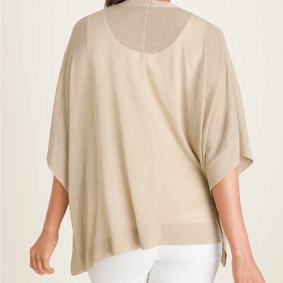 Chico’s Solid Shimmer Ruana Wrap NWT Size S/M - Picture 2 of 9